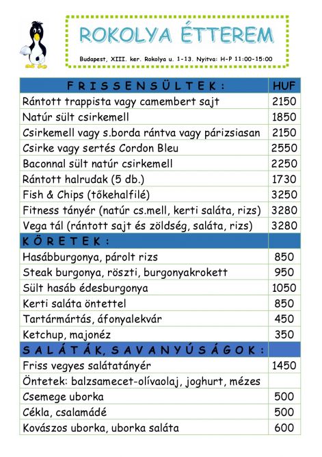 Rokolya Irodaház Étterem